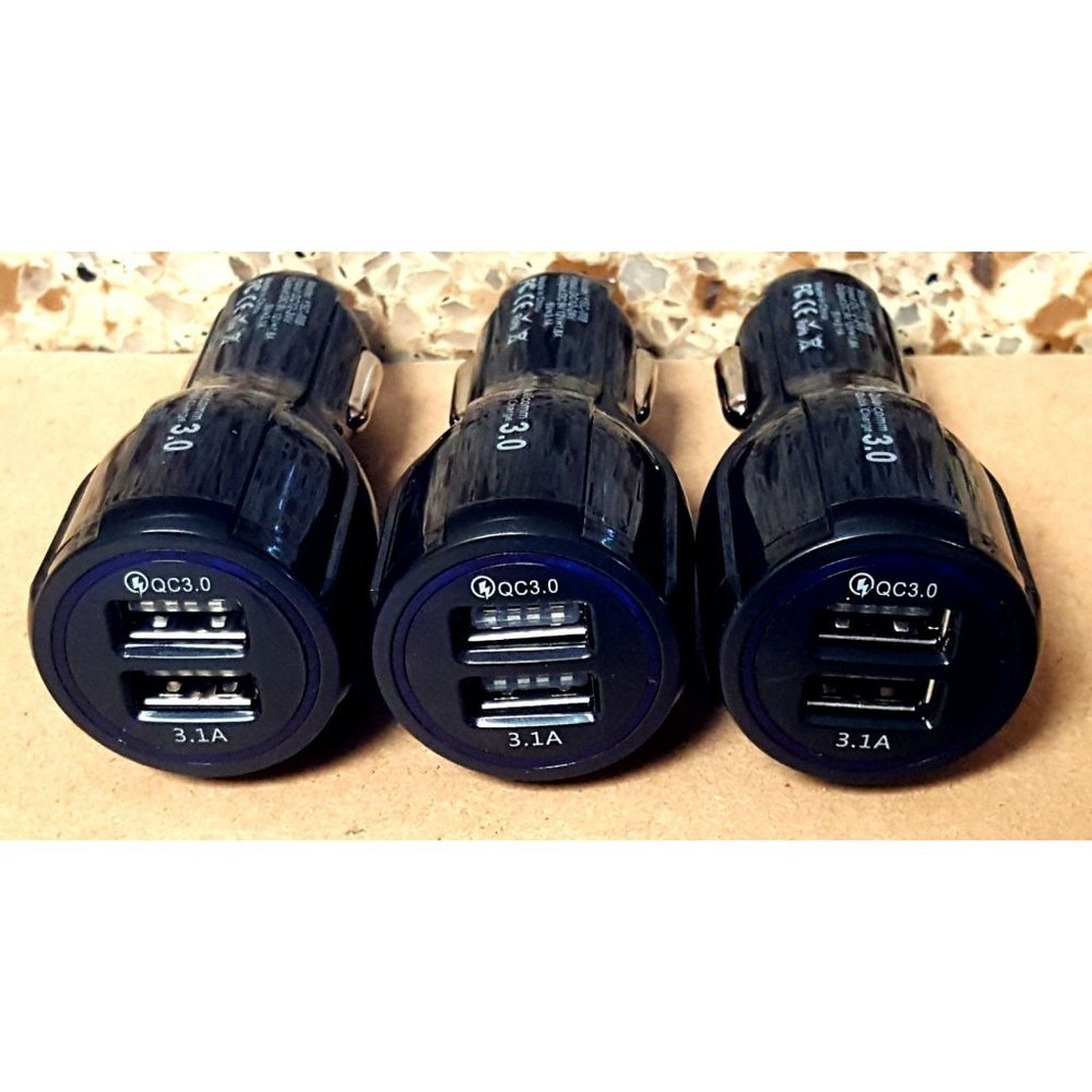 3 X Dual LED Port Car Charger Cell Phone Charging Adaptor Wholesale New Black